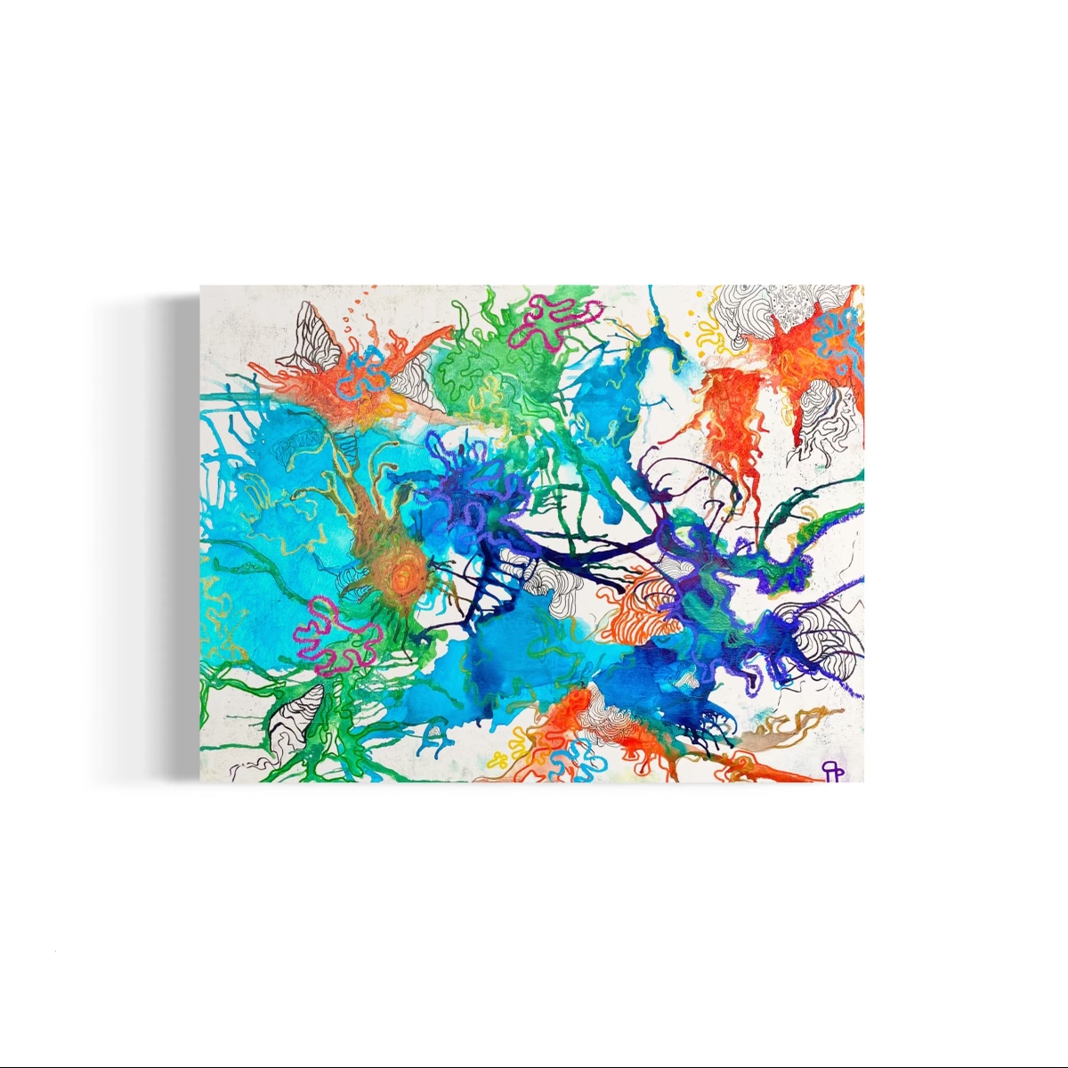Liquid Webs - - Mixed Media On Wood Panel — Liquid Webs - $711 - Mixed media on wood panel
